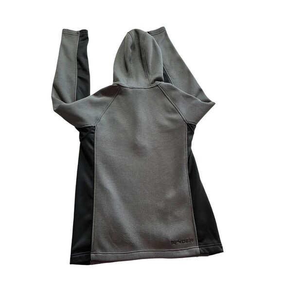 Spyder Speed Sweater Men's Medium Stretch Hooded Waffle Fleece Charcoal Gray - Picture 2 of 10